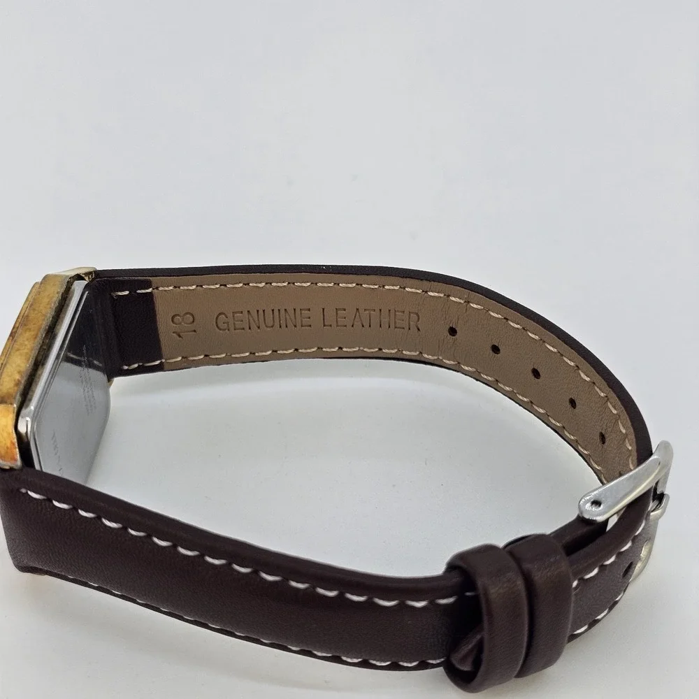VTG‎ Timex Illusion Digital Men Watch 28MM New Brown Leather Bands New Battery